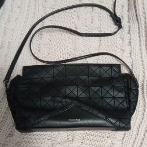 Small Pixie ☆ Mood Black With Geometric Design Crossbofy Purse